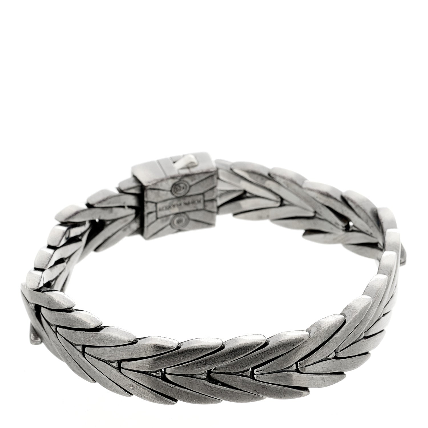 John Hardy Sterling Silver Black Rhodium Diamond 11mm Modern Chain Bracelet 2 of 3