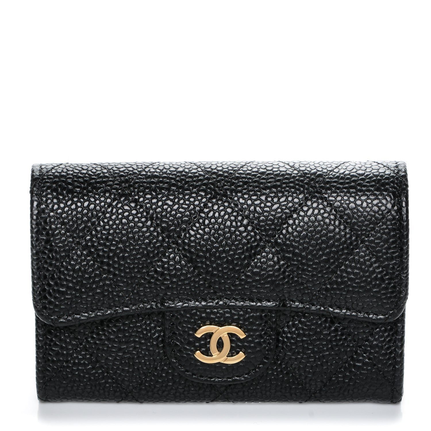 Chanel Caviar Quilted Flap Card Holder Black 1 of 8