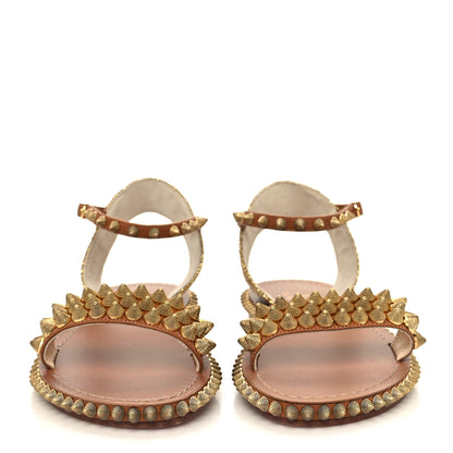 Christian Louboutin Specchio Cordorella Flat Sandals 38 Cuoio 2 of 7