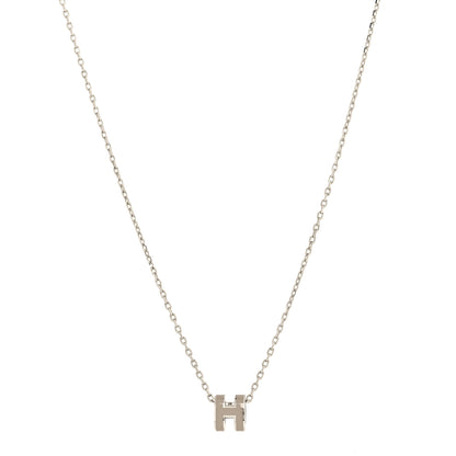 Hermes Palladium Mini Pop H Pendant Necklace Marron Glace 2 of 5