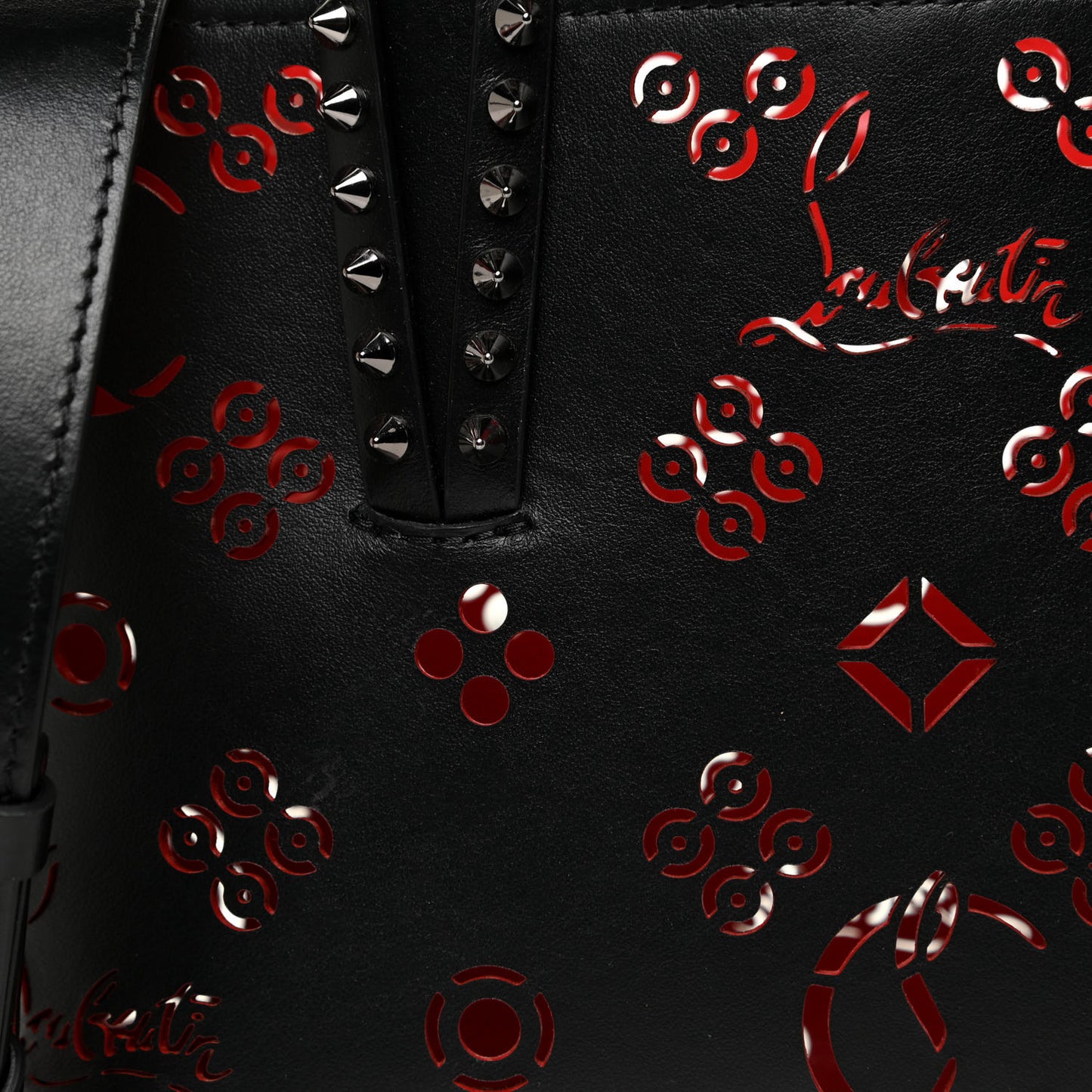 Perforated Mini East West Cabata Tote Black