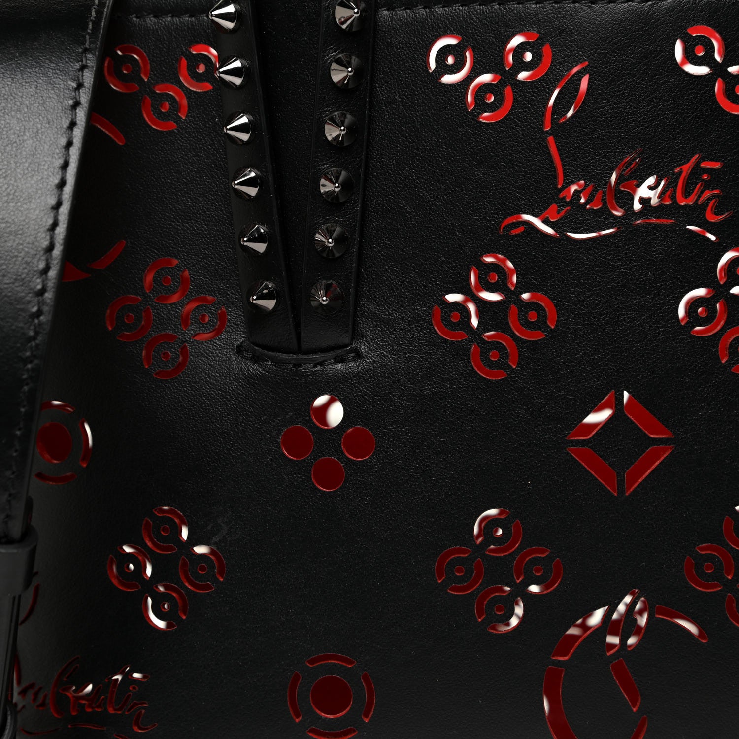 Christian Louboutin Perforated Mini East West Cabata Tote Black 7 of 10