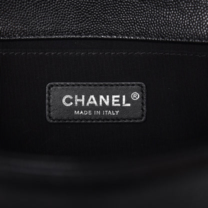 Chanel Caviar Chevron Quilted Medium Boy Flap Black 6 of 8