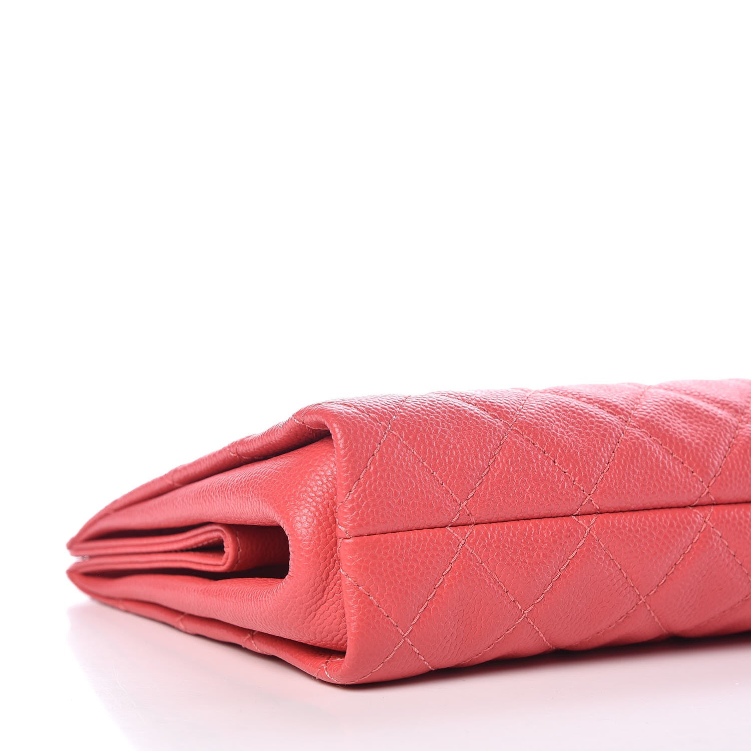 Chanel Caviar Quilted CC Large Clutch Coral 8 of 9