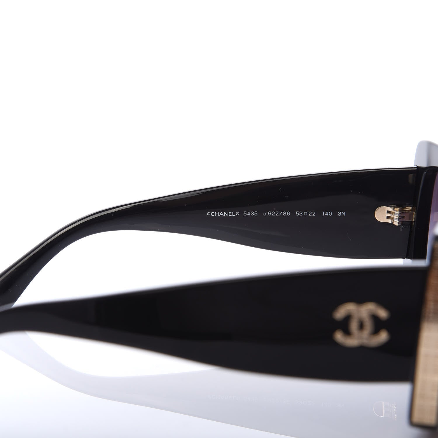 Chanel Acetate Rectangle Sunglasses 5435 Black 5 of 8