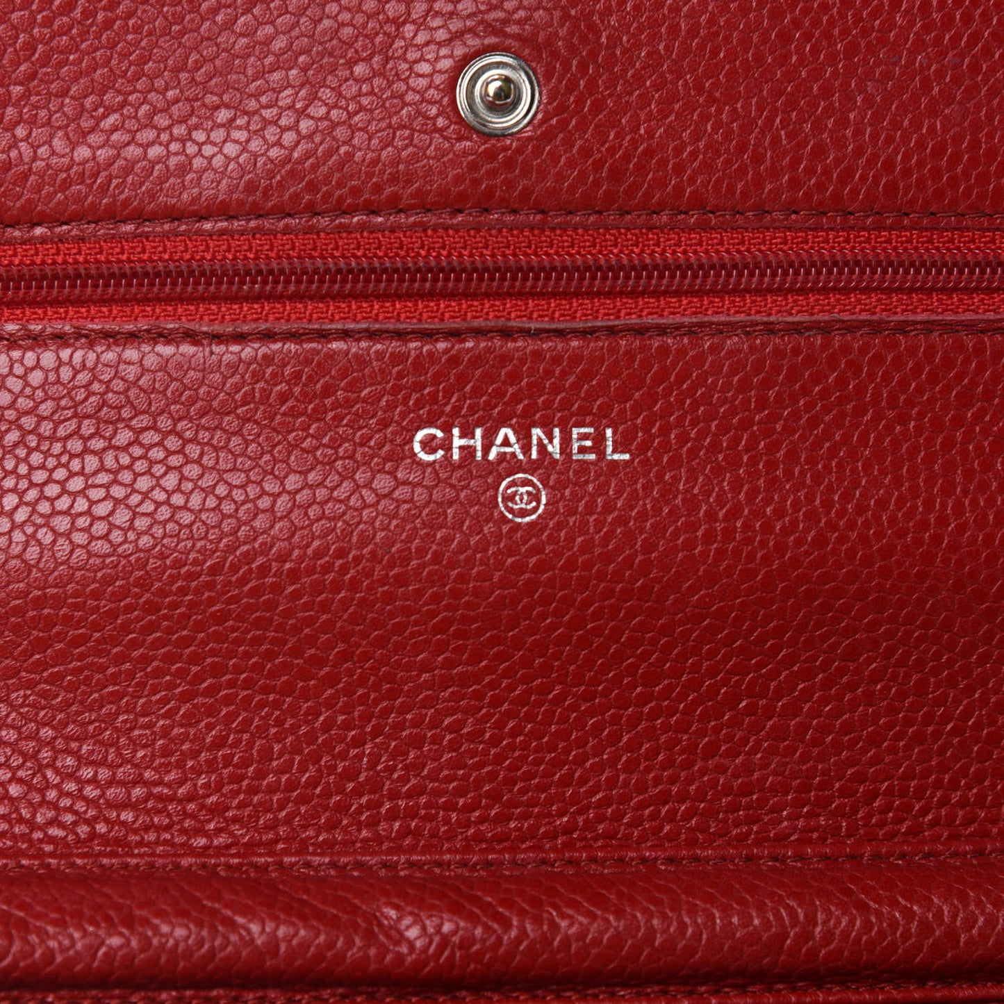 Caviar Quilted Wallet On Chain WOC Dark Red