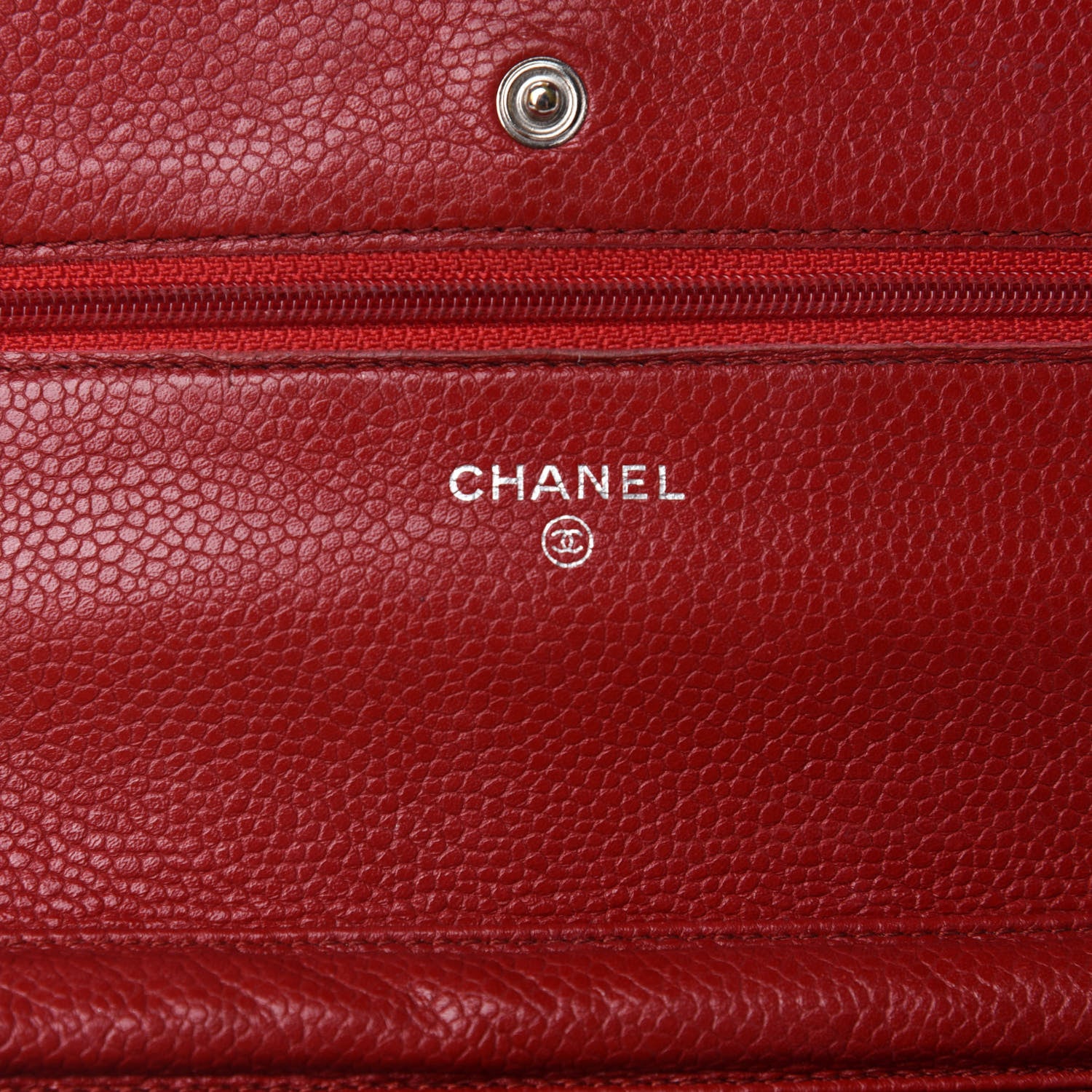 Chanel Caviar Quilted Wallet On Chain WOC Dark Red 12 of 16