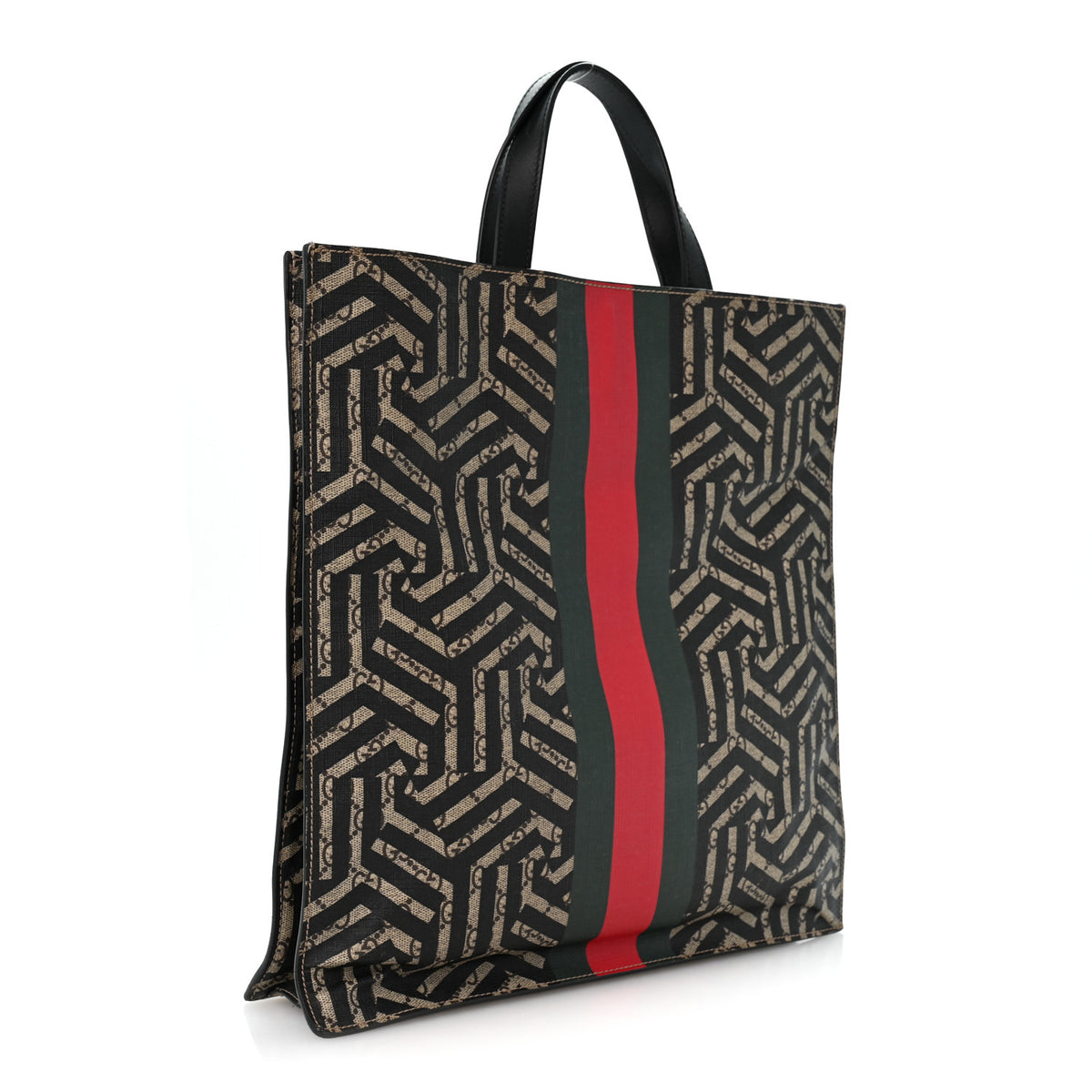 Gucci GG Supreme Monogram Caleido Web Vertical Tote Black 3 of 13