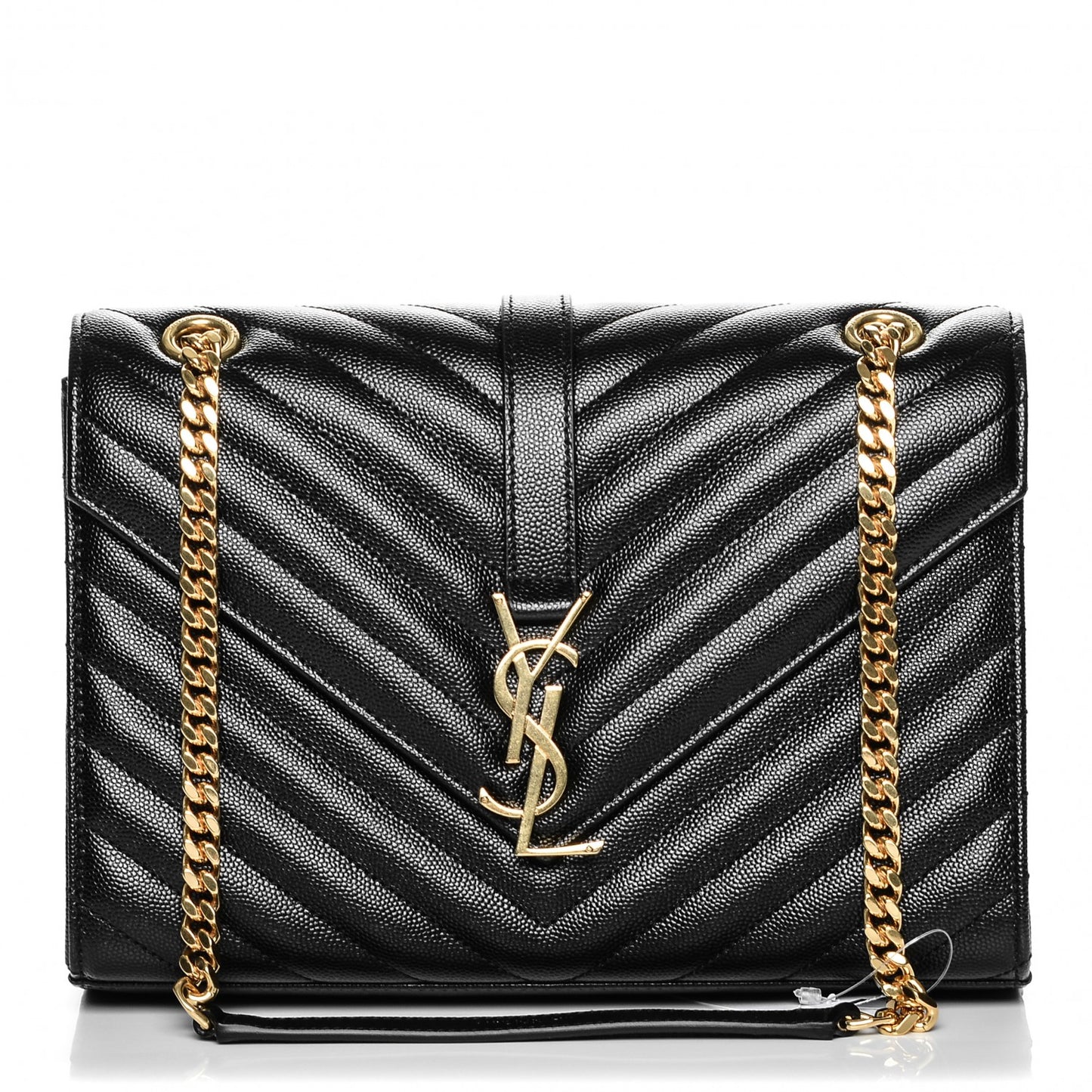 Grain De Poudre Matelasse Chevron Medium Monogram Satchel Black