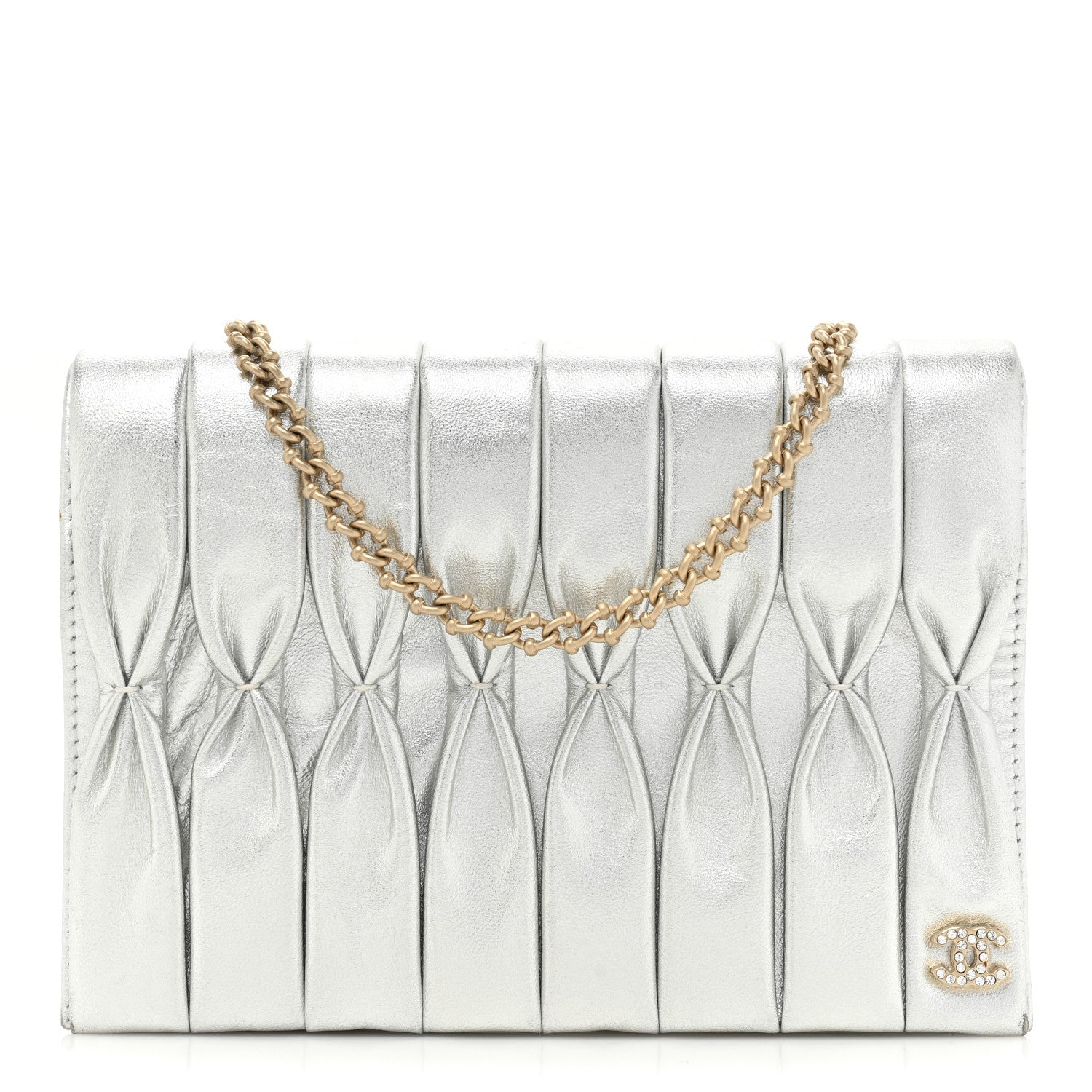 Chanel Metallic Lambskin Sac Pochette Argent 1 of 12