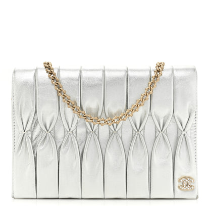 Chanel Metallic Lambskin Sac Pochette Argent 1 of 12