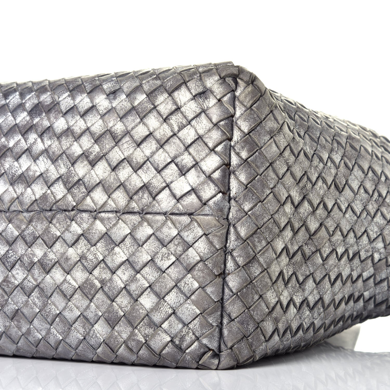 Bottega Veneta Metallic Nappa Intrecciato Medium Moon Cabat Silver 8 of 8
