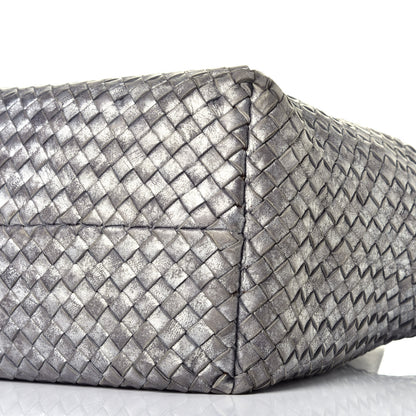 Bottega Veneta Metallic Nappa Intrecciato Medium Moon Cabat Silver 8 of 8
