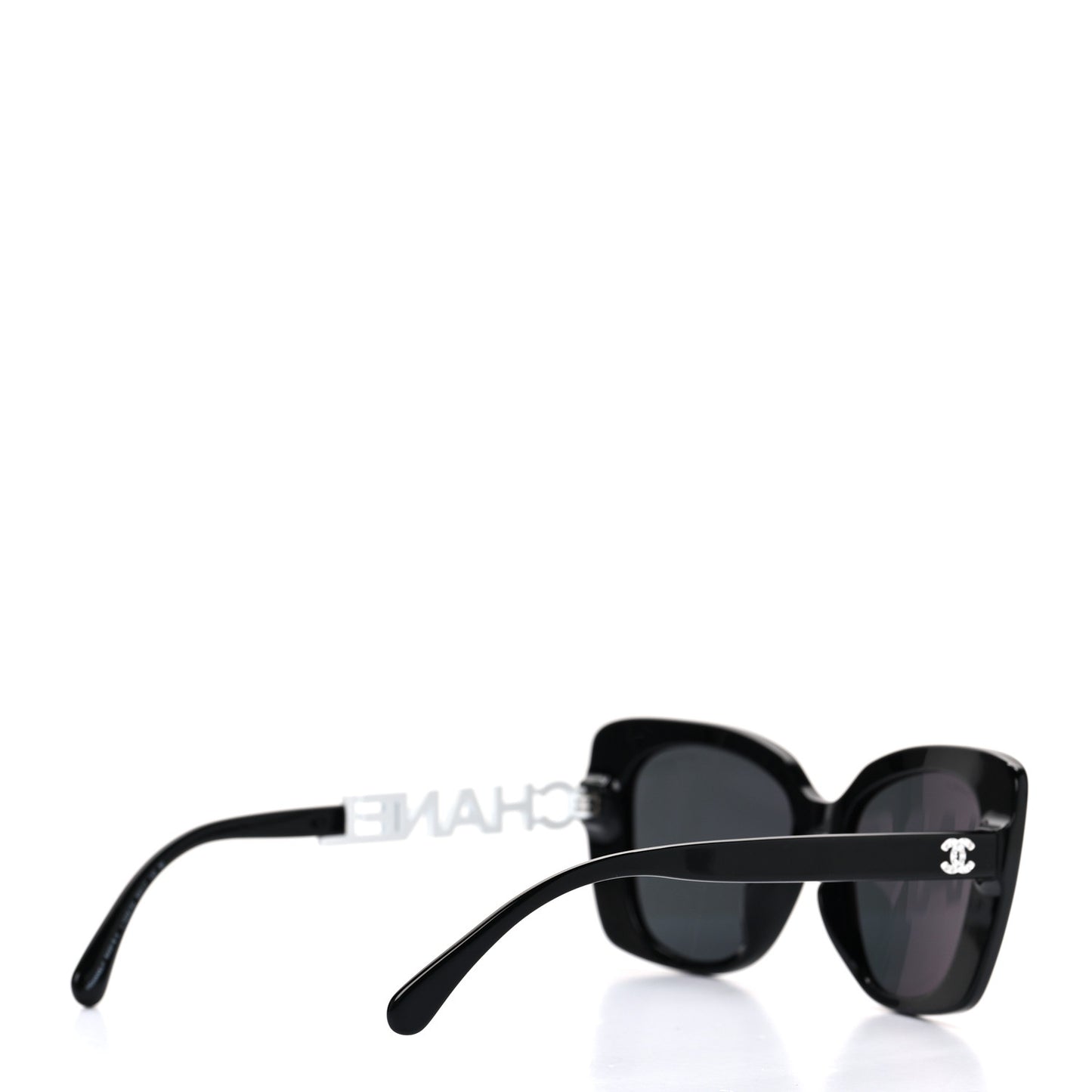 Acetate Strass Square Sunglasses 5422-B-A Black White