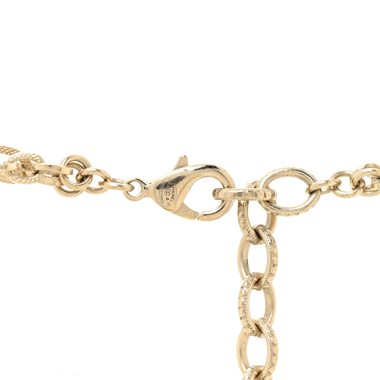 Crystal Pearl CC Long Multistrand Necklace Gold