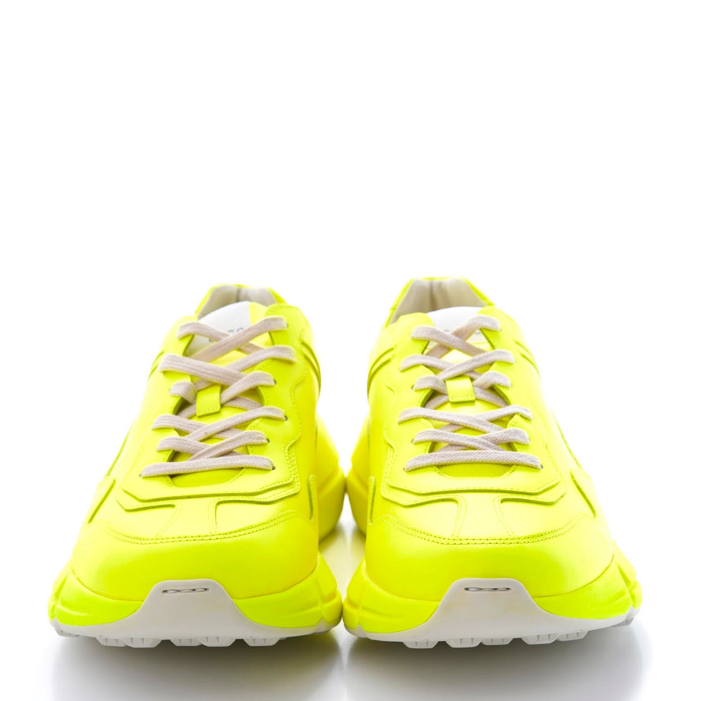 Calfskin Mens Rhyton Sneakers 10 Yellow Fluo