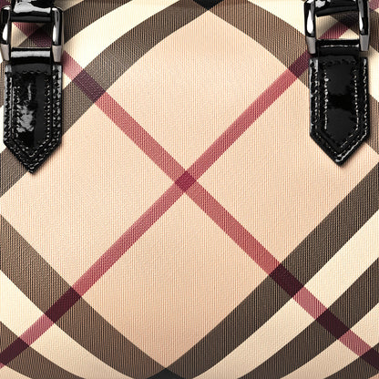 Burberry Supernova Check Patent Small Chester Bowling Bag Black 8 of 12