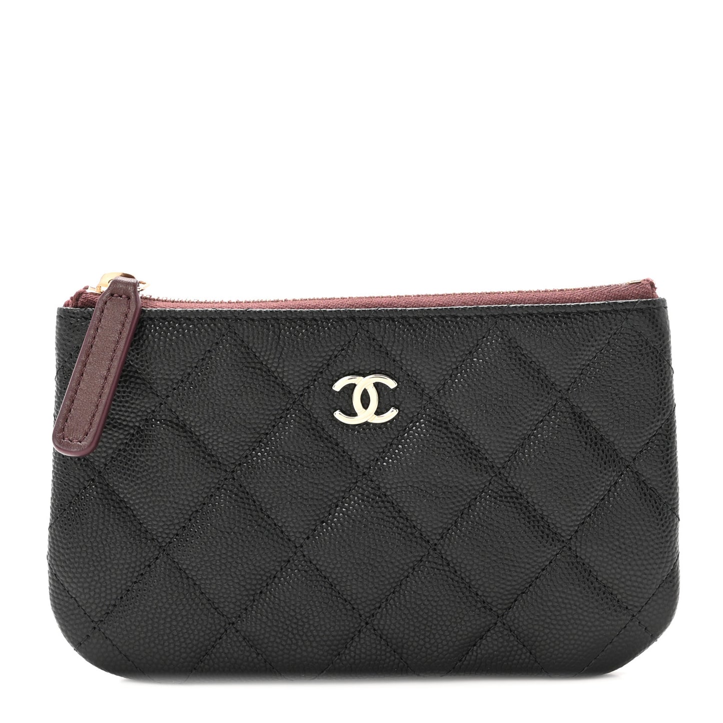 Caviar Quilted Small Cosmetic Case Black