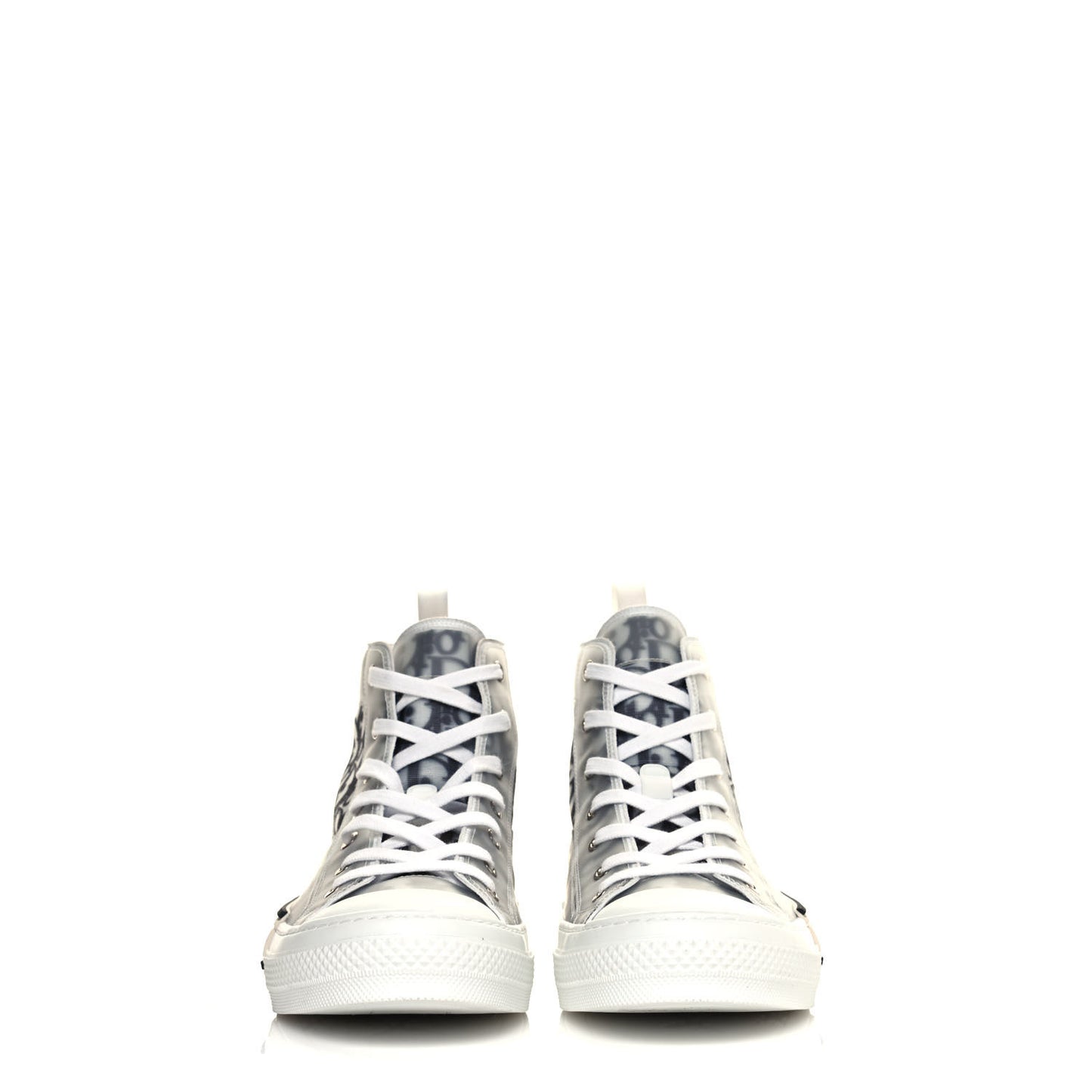 Technical Canvas Oblique Mens B23 High Top Sneakers 44 White Black