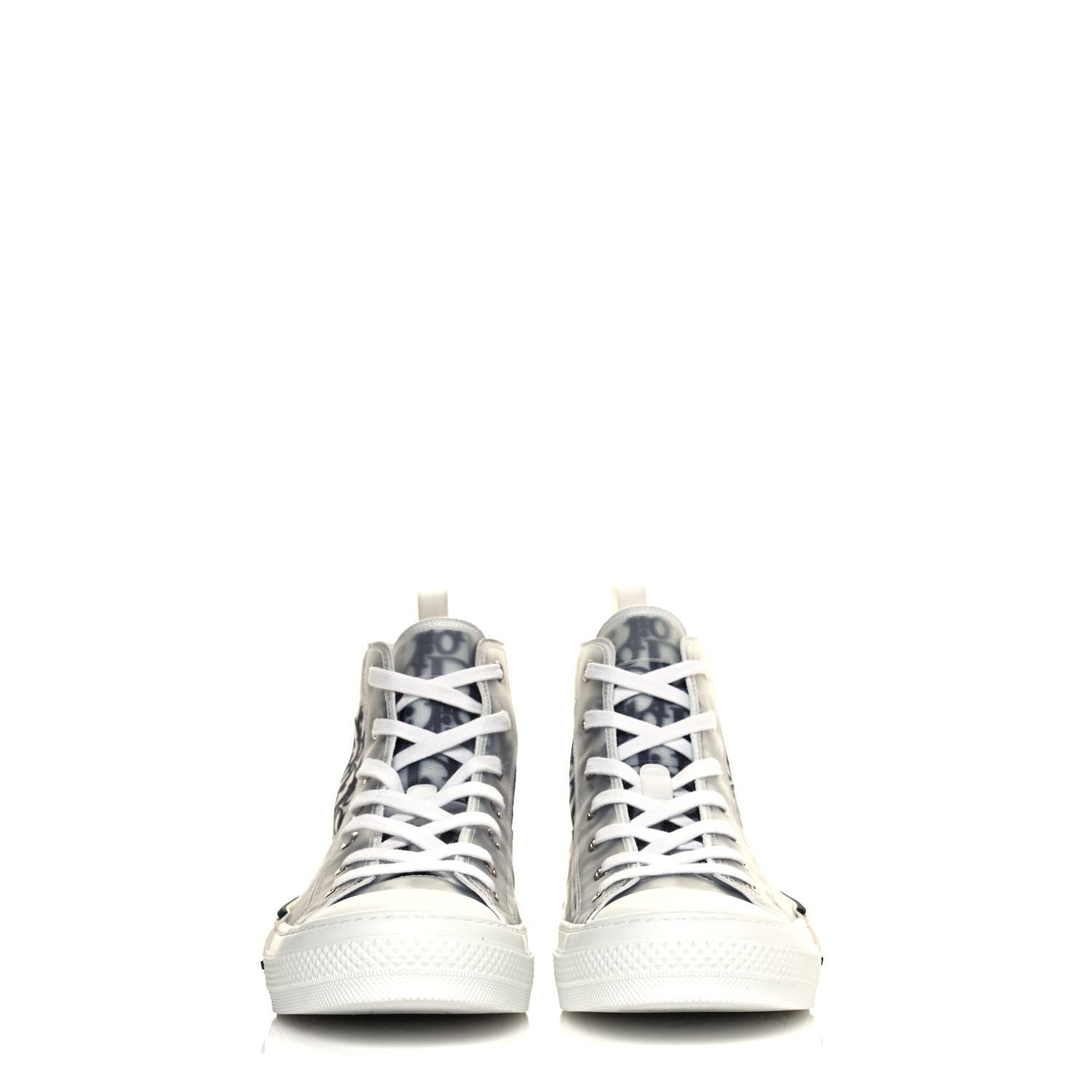 Christian Dior Technical Canvas Oblique Mens B23 High Top Sneakers 44 White Black 2 of 9