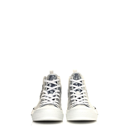 Christian Dior Technical Canvas Oblique Mens B23 High Top Sneakers 44 White Black 2 of 9