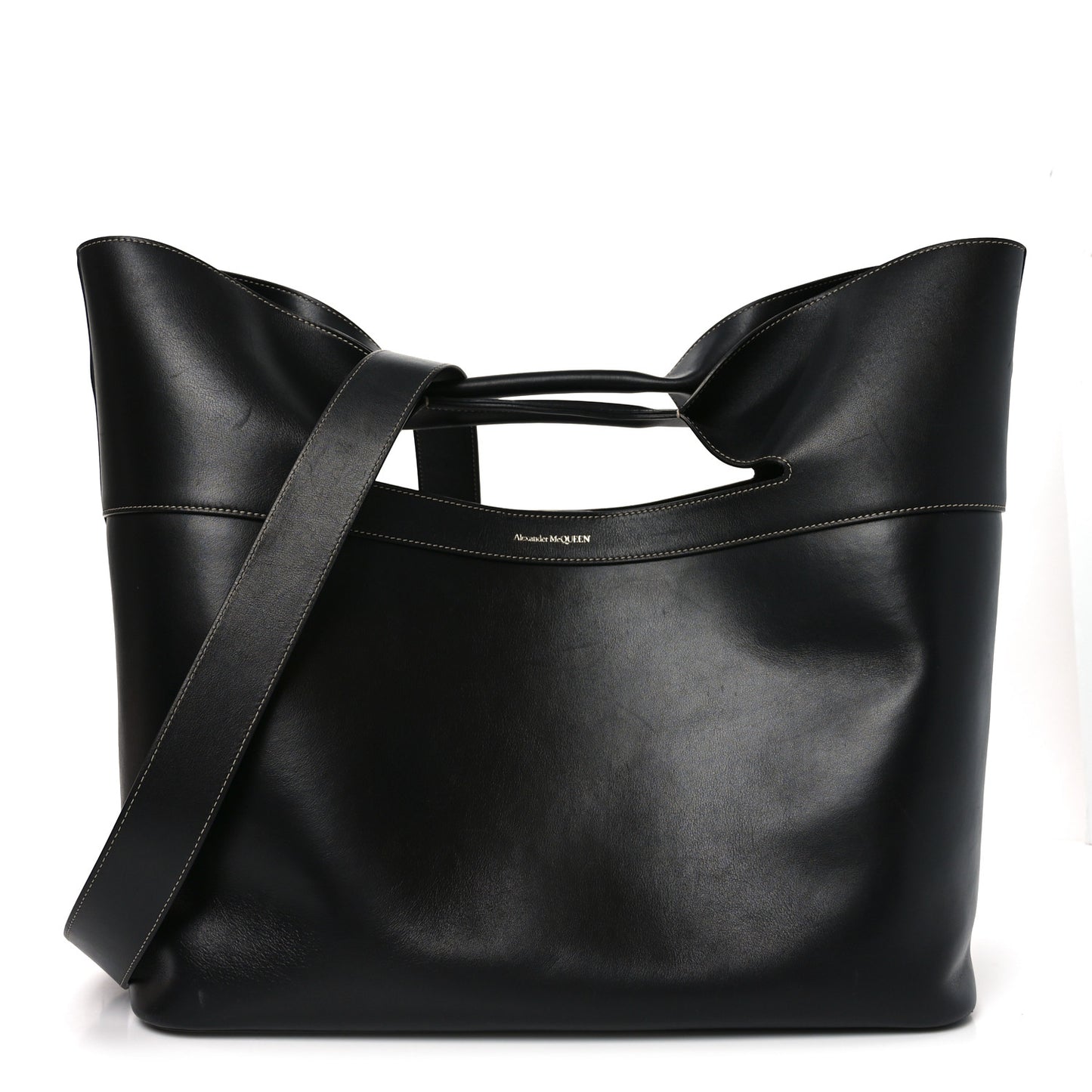 Calfskin Large The Bow Bag Black