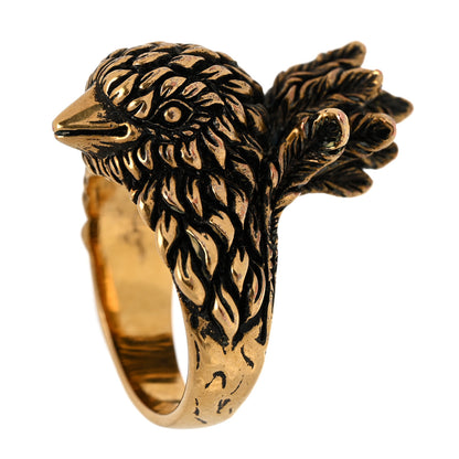 Gucci Metal Eagle Ring 53 6.25 Aged Gold 6 of 8