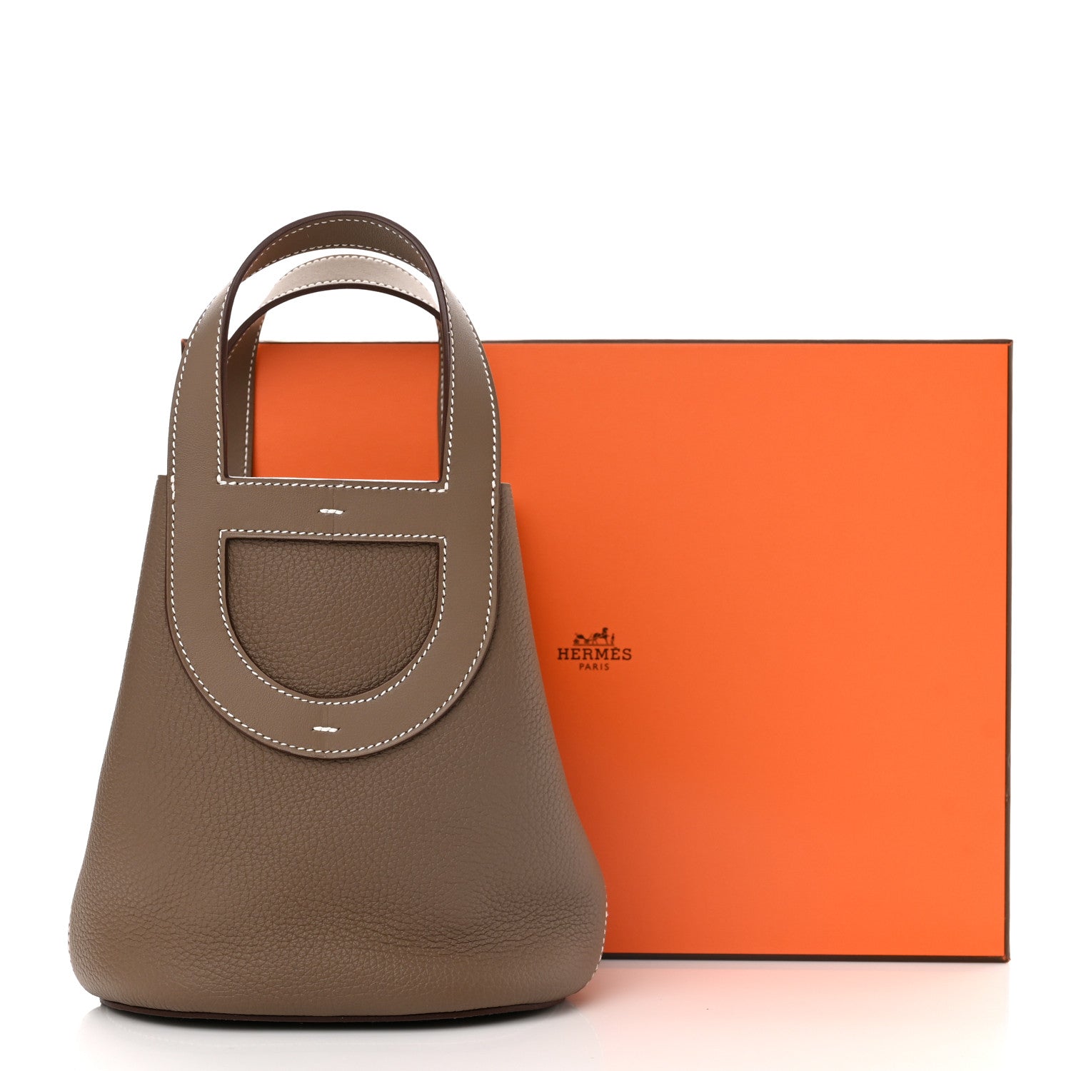 Hermes Taurillon Clemence Swift In-The-Loop 18 Bag Etoupe 11 of 11