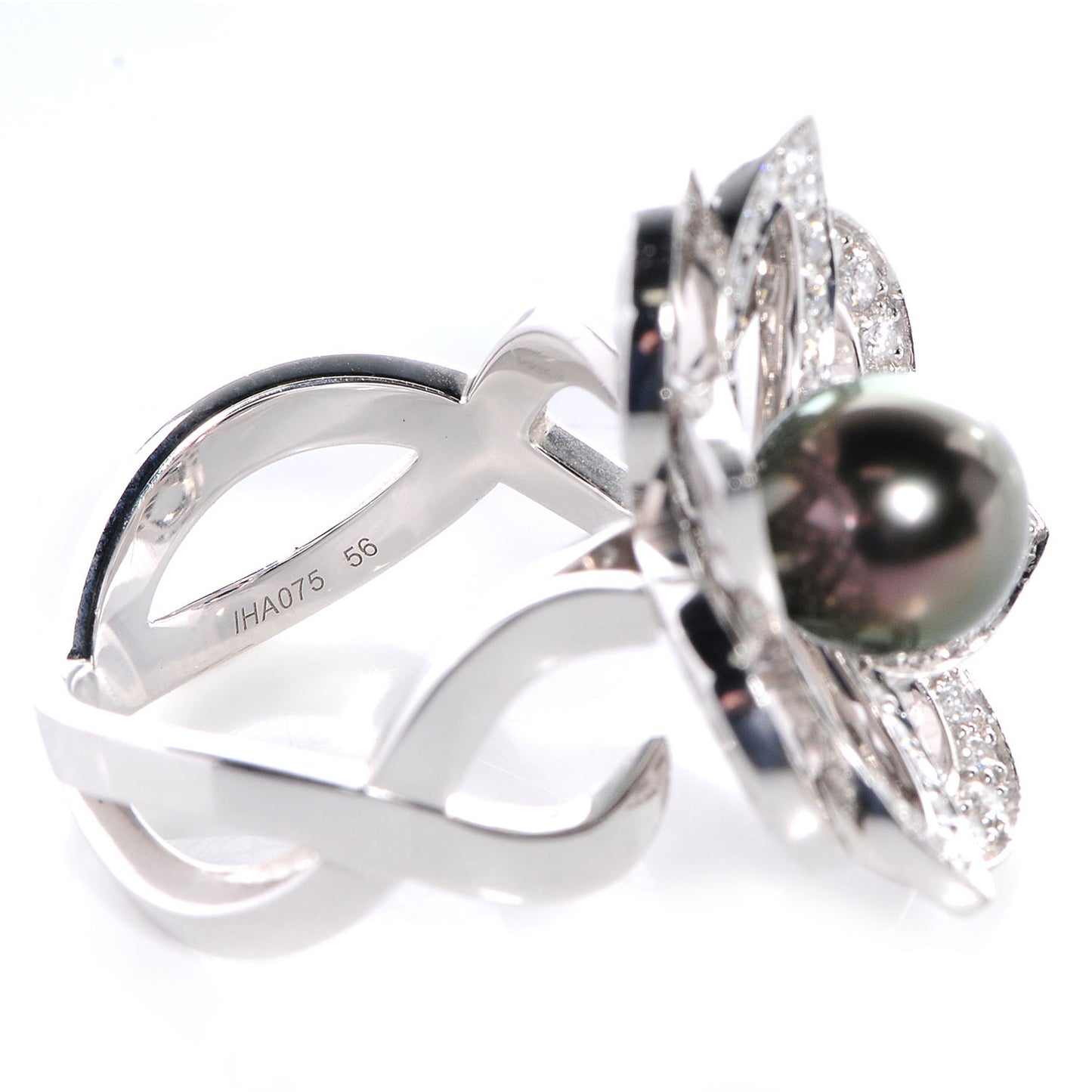 Diamond Black Pearl Les Luxuriantes Ring 7.75