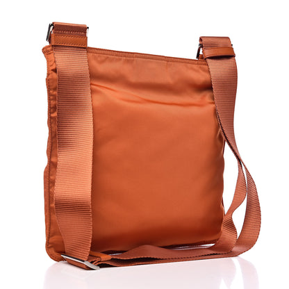 Prada Nylon Vela Flat Messenger Bag Papaya 3 of 10