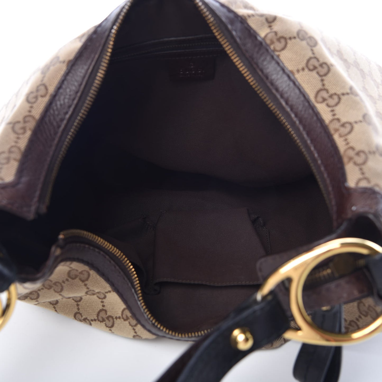 Monogram Medium Interlocking Hobo Dark Brown