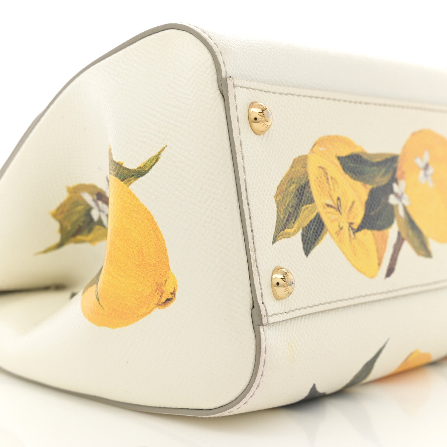 Dolce & Gabbana Dauphine Lemon Print Medium Miss Sicily Satchel White 8 of 17