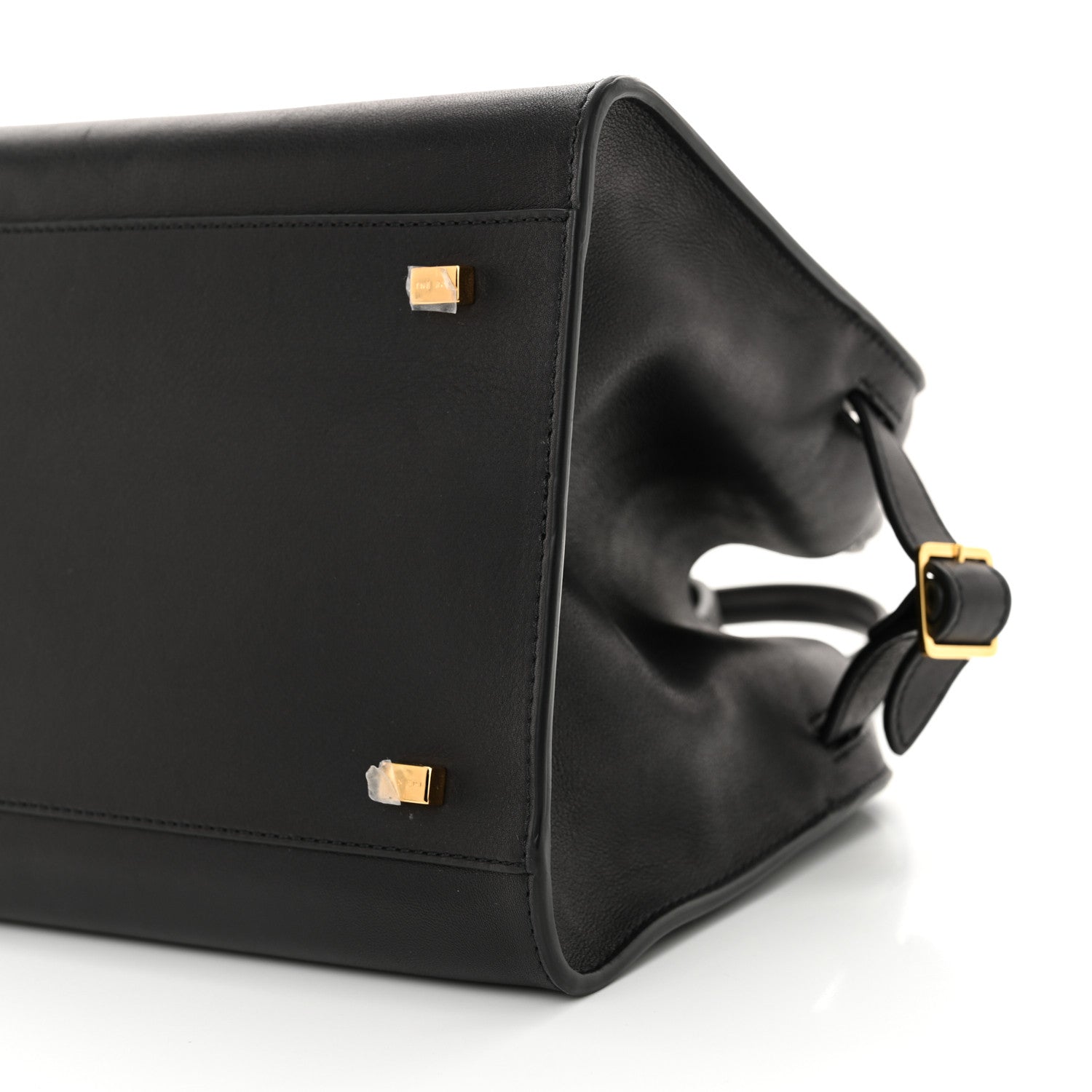 The Row Polished Saddle Calfskin Soft Margaux 10 Bag Black 9 of 9