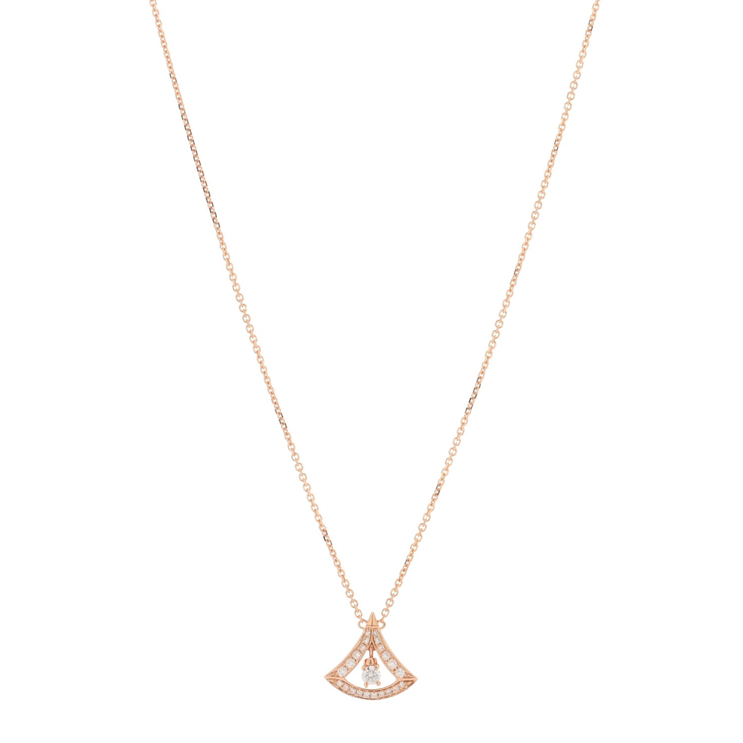18K Rose Gold Diamond Divas' Dream Openwork Pave Pendant Necklace