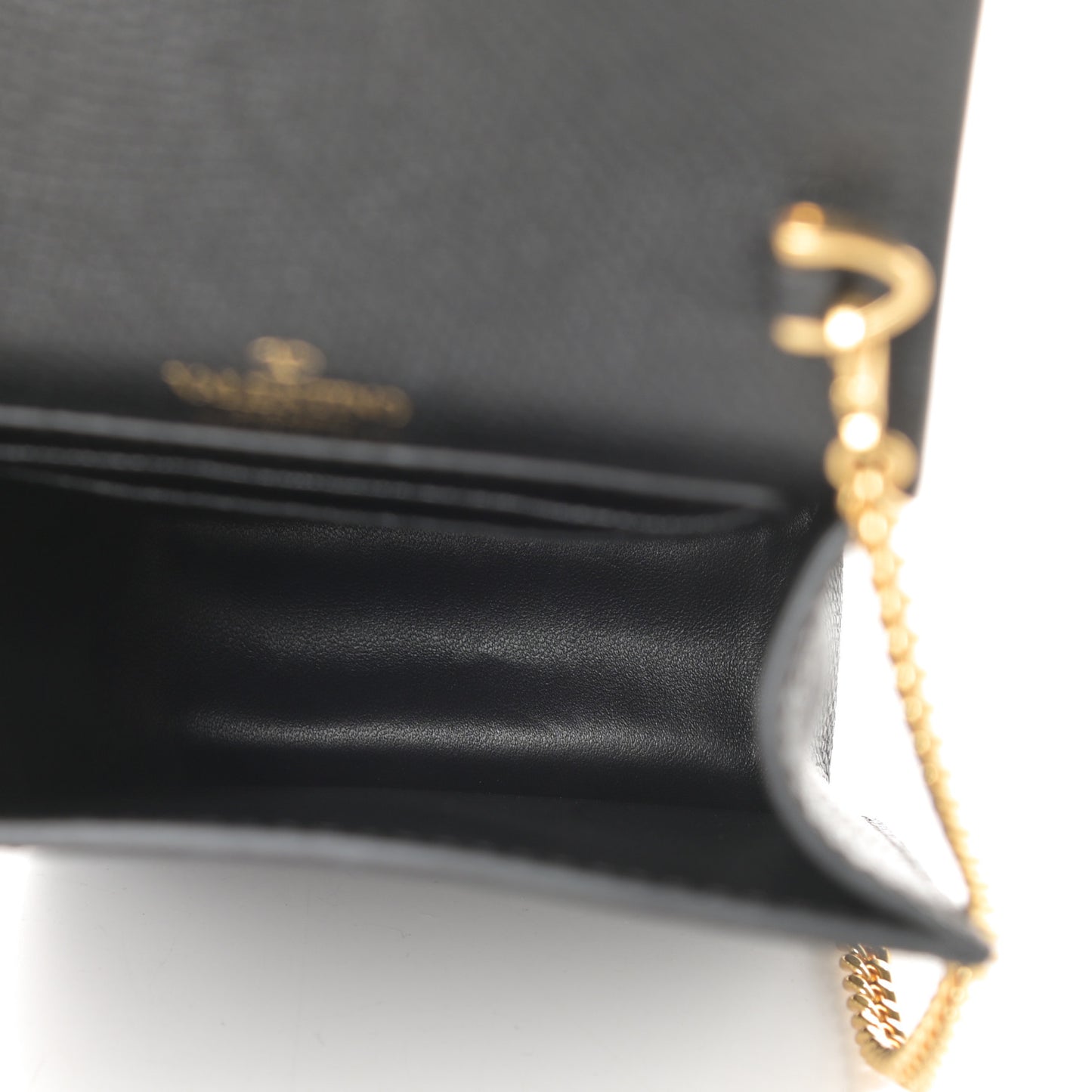 Calfskin Vlogo Phone Pouch Black