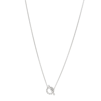 Hermes 18K White Gold Diamond Finesse Pendant Necklace 1 of 4