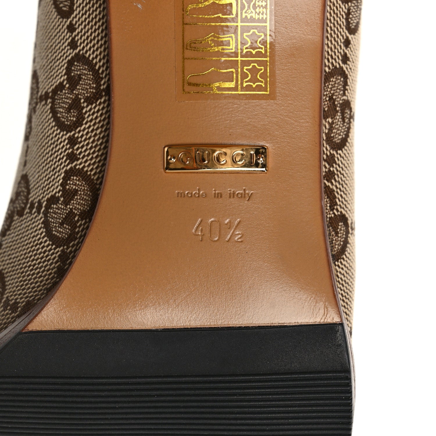 Gucci Monogram Over the Knee Boots 40.5 Beige Ebony 6 of 6