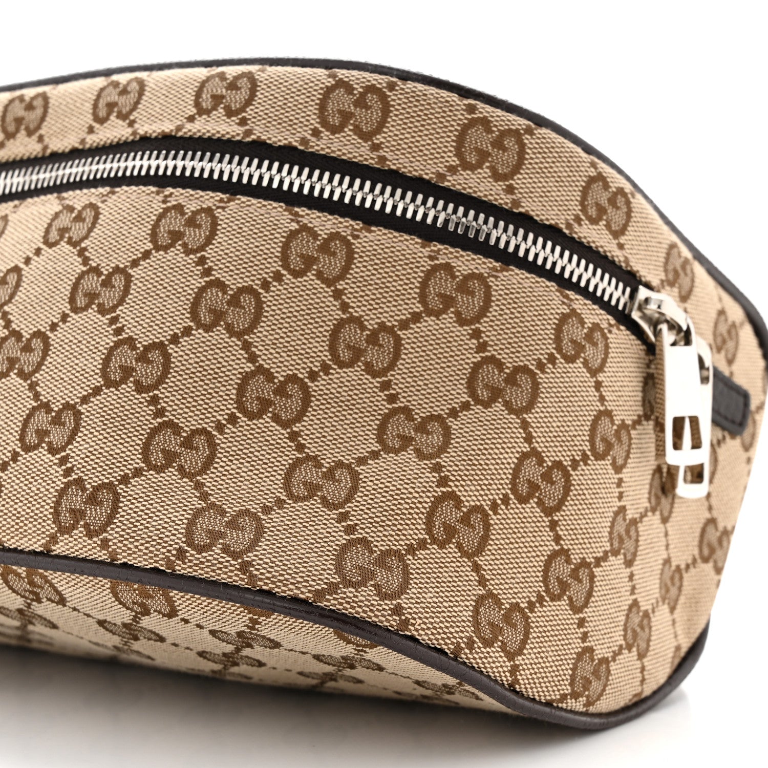 Gucci Monogram Dollar Calfskin Waist Pouch Beige Ebony Testa di Moro Marrone Scuro 10 of 10