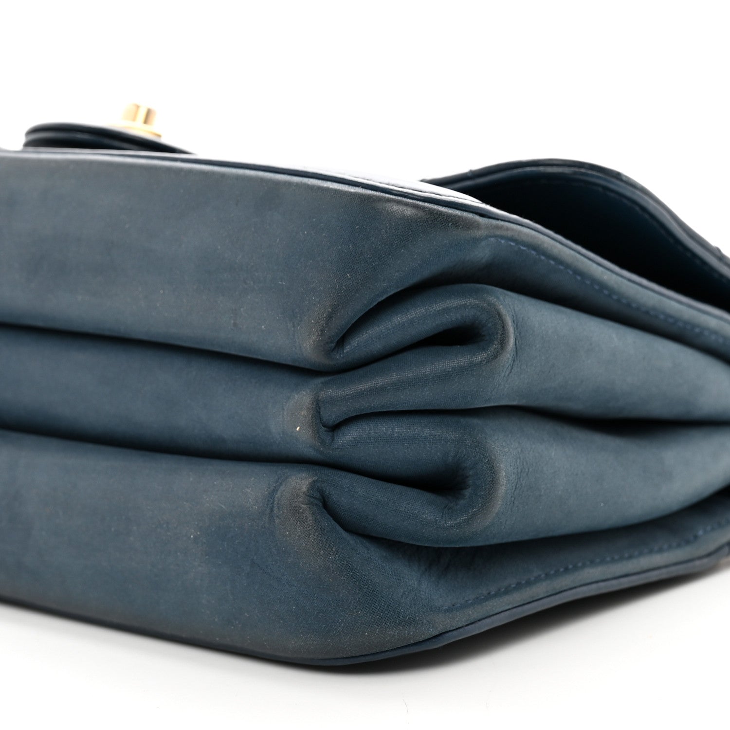 Chanel Glazed Calfskin Quilted Small Straight Lined Flap Blue 9 of 10