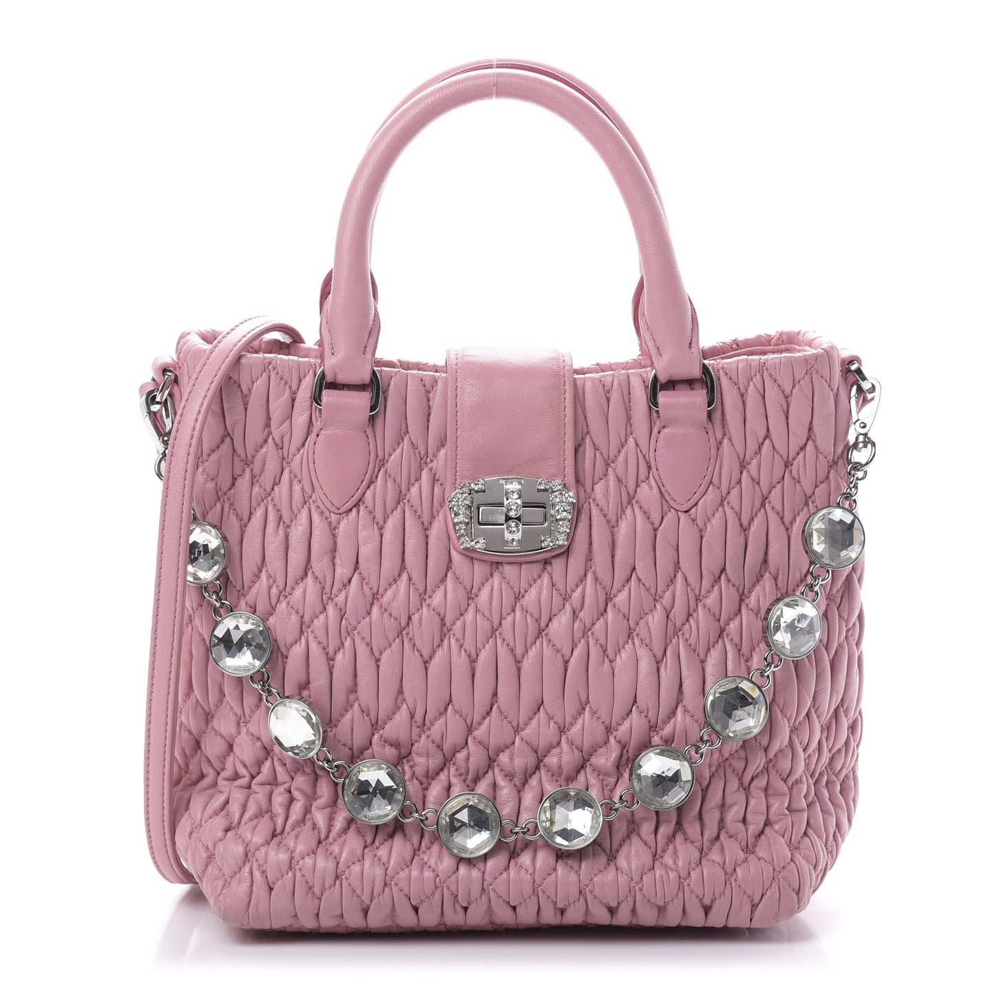 Nappa Matelasse Crystal Top Handle Rosa
