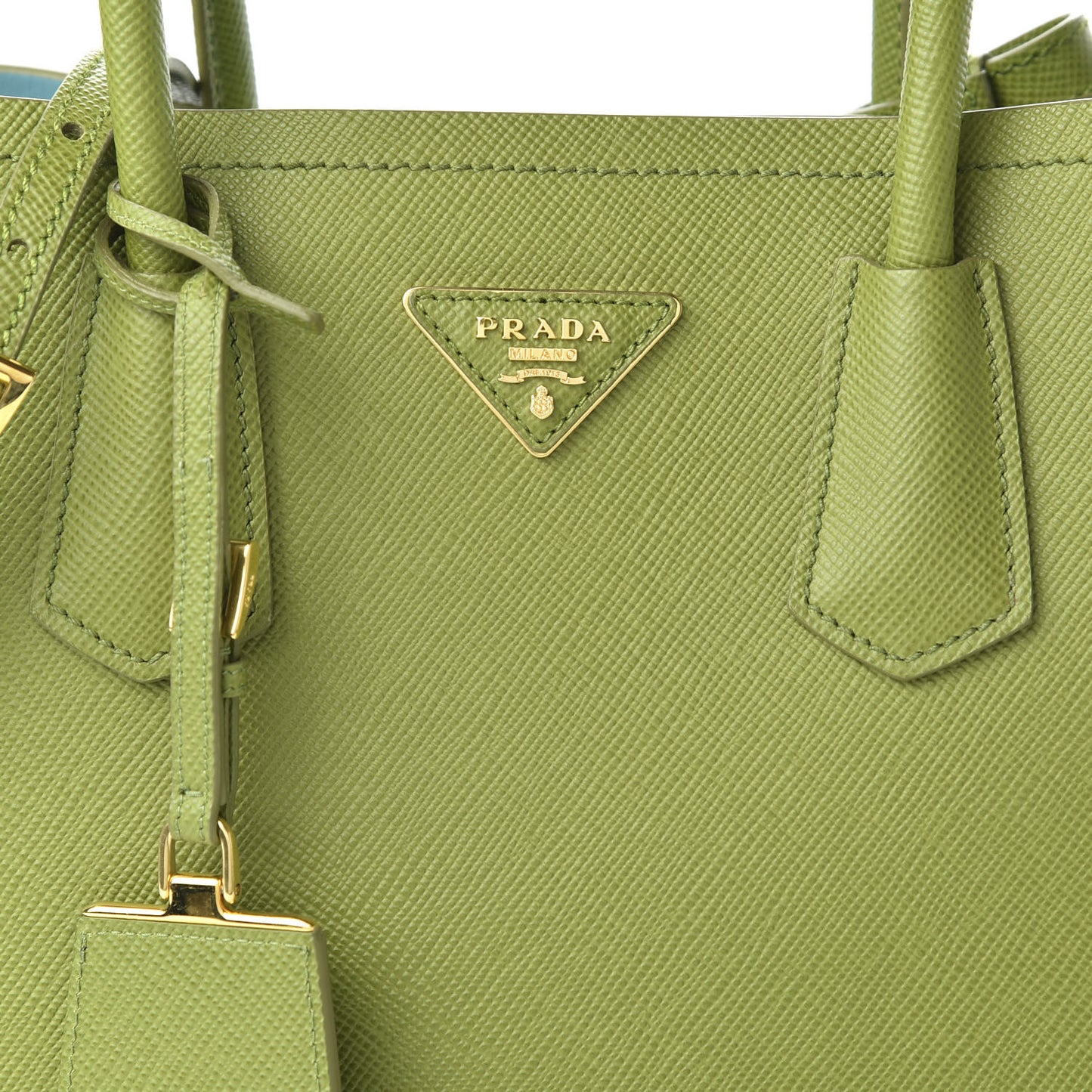Saffiano Cuir Small Double Bag Edera Anice