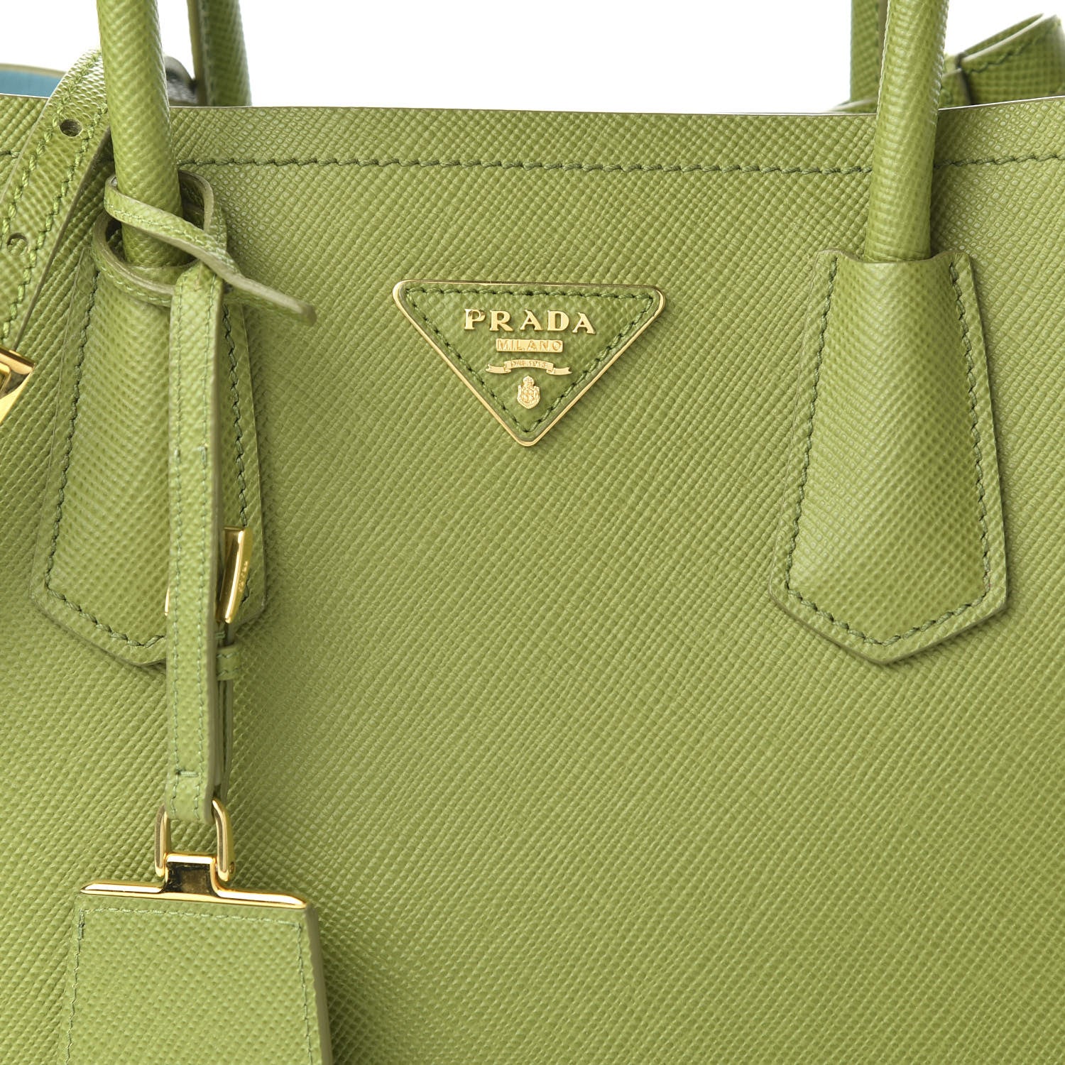 Prada Saffiano Cuir Small Double Bag Edera Anice 10 of 10