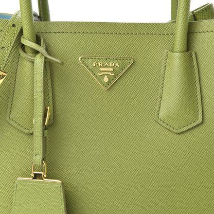 Prada Saffiano Cuir Small Double Bag Edera Anice 10 of 10