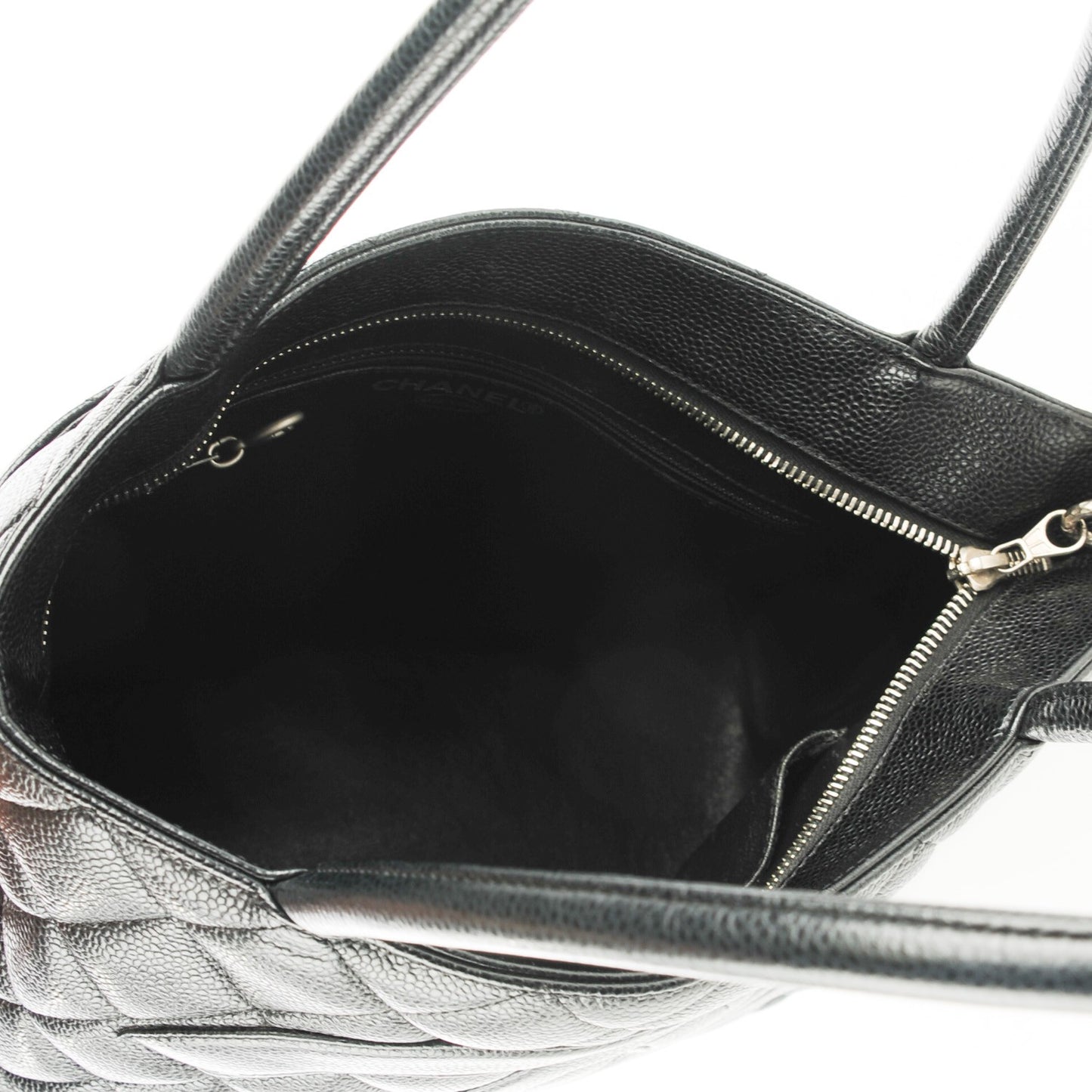 Caviar Quilted Medallion Tote Black