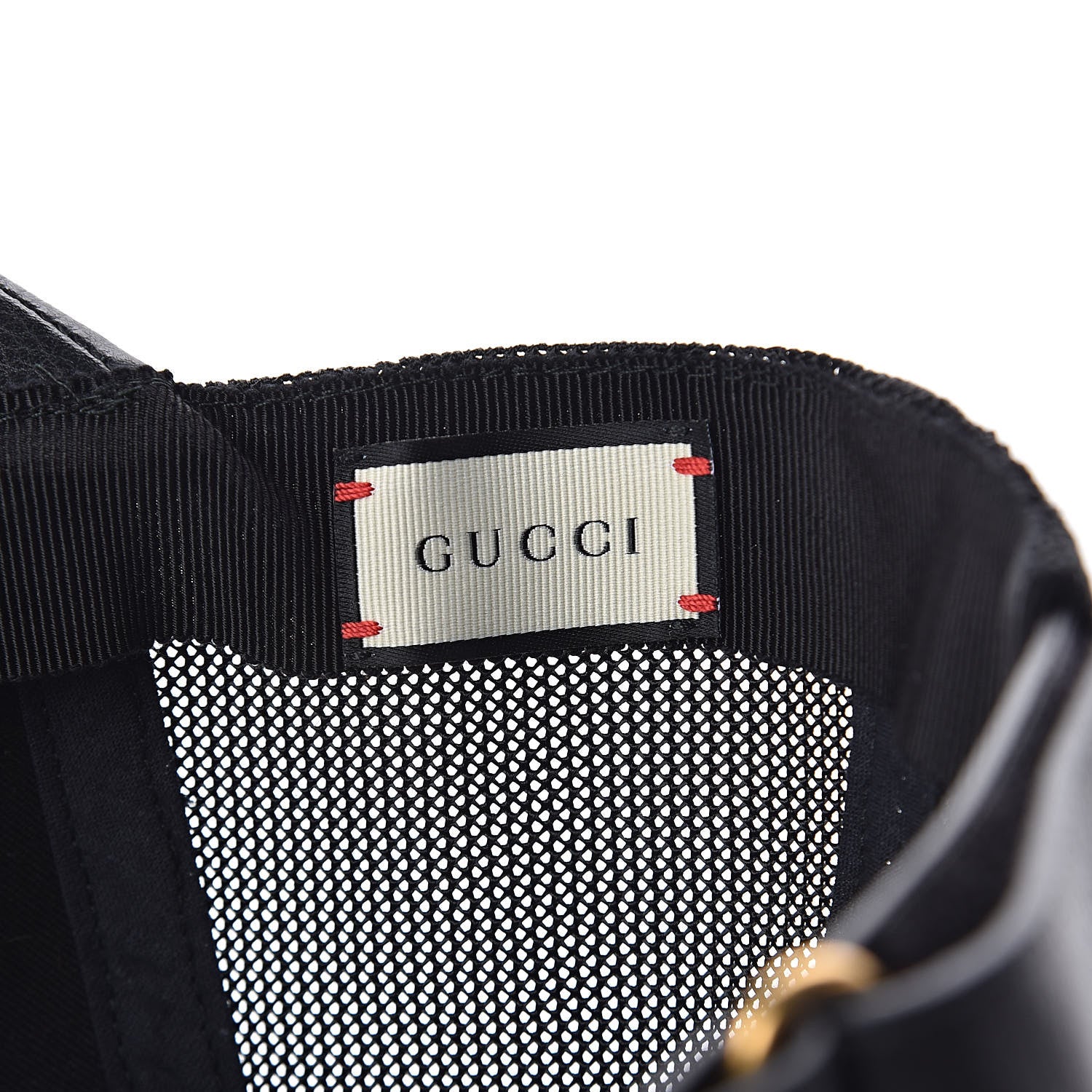 Gucci Grained Calfskin Logo Baseball Hat M 58 Black 7 of 8