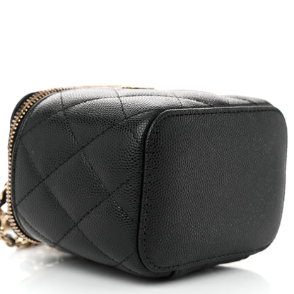 Chanel Caviar Quilted Mini Vanity Case With Chain Black 9 of 11