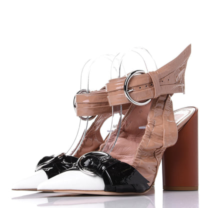 Christian Dior Patent Conquest Pumps 40 Black White Tan 3 of 11