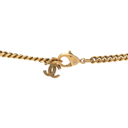 Chanel Crystal CC Pendant Necklace Gold 5 of 6