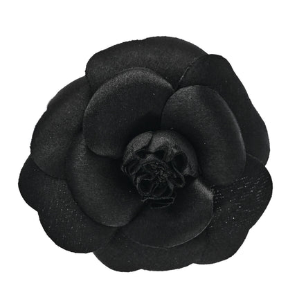 Chanel Fabric Camellia Brooch Black 1 of 4