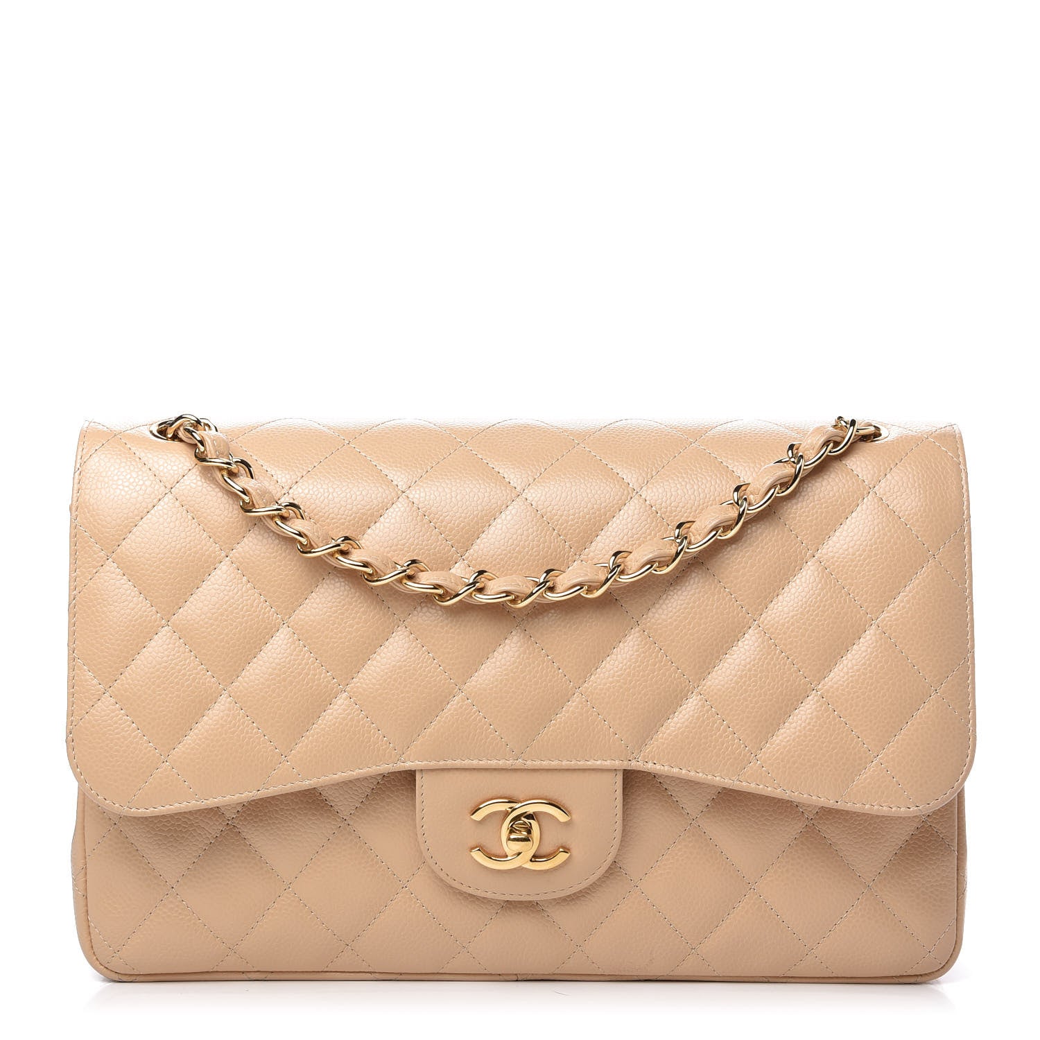 Chanel Caviar Quilted Jumbo Double Flap Beige Clair 1 of 11